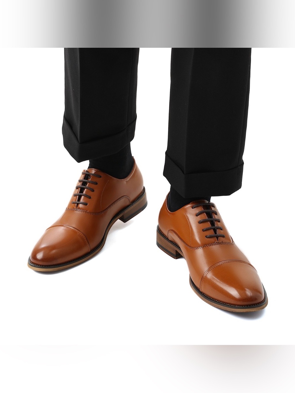NEW In Box Men’s  Bruno Marc Brown Cap-Toe Oxford Dress Shoes